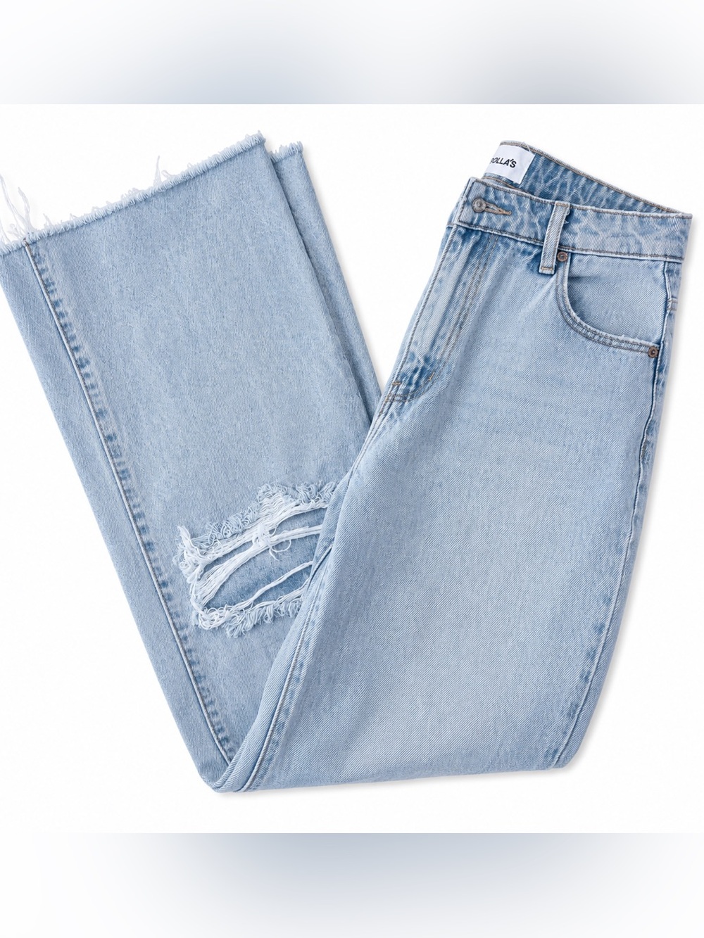 Rolla’s EastCoast Crop Flare Light Wash Distressed Women’s Jeans